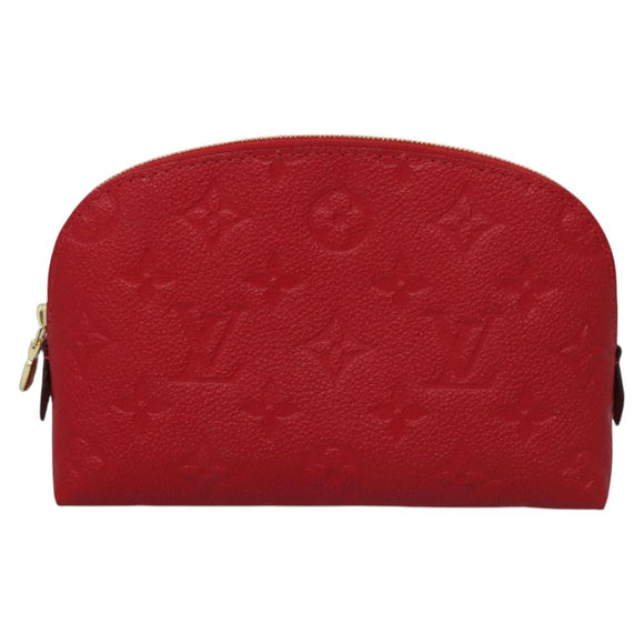 LOUIS VUITTON Monogram Empreinte Pochette Cosmetic PM Red M69414 LV Auth 109799A