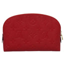 LOUIS VUITTON Monogram Empreinte Pochette Cosmetic PM Red M69414 LV Auth 109799A-2