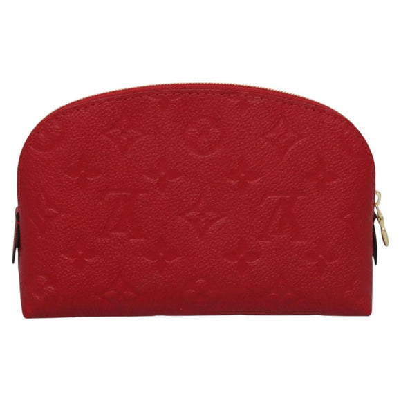LOUIS VUITTON Monogram Empreinte Pochette Cosmetic PM Red M69414 LV Auth 109799A