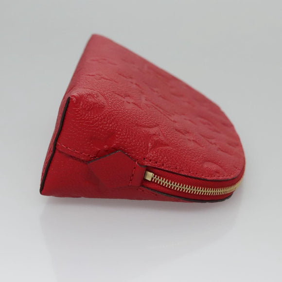 LOUIS VUITTON Monogram Empreinte Pochette Cosmetic PM Red M69414 LV Auth 109799A