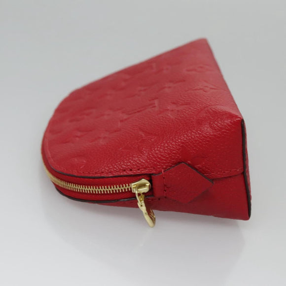 LOUIS VUITTON Monogram Empreinte Pochette Cosmetic PM Red M69414 LV Auth 109799A