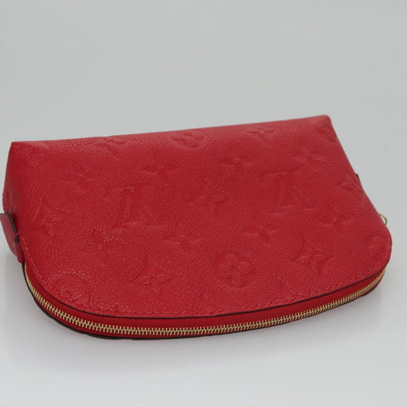 LOUIS VUITTON Monogram Empreinte Pochette Cosmetic PM Red M69414 LV Auth 109799A