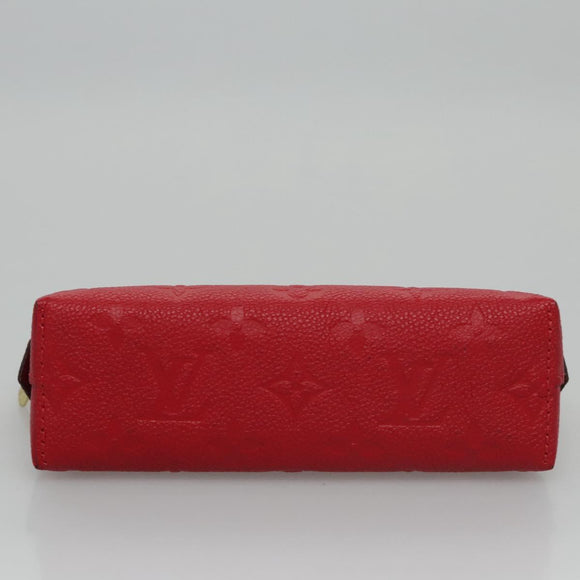 LOUIS VUITTON Monogram Empreinte Pochette Cosmetic PM Red M69414 LV Auth 109799A