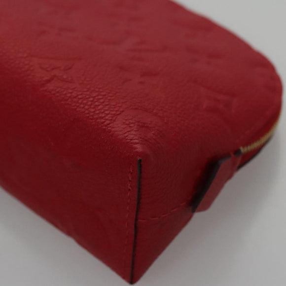 LOUIS VUITTON Monogram Empreinte Pochette Cosmetic PM Red M69414 LV Auth 109799A