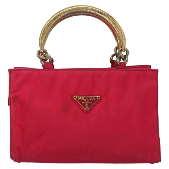 PRADA Hand Bag Nylon Pink Auth 109805