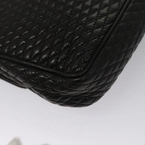 BALLY Quilted Chain Shoulder Bag Leather Black Auth 109809