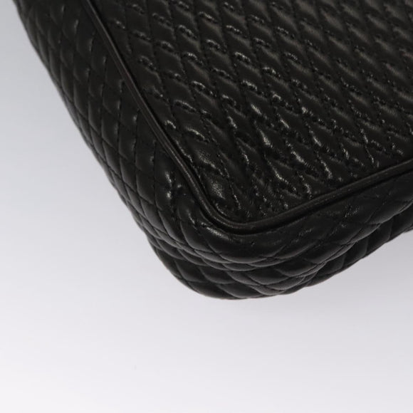 BALLY Quilted Chain Shoulder Bag Leather Black Auth 109809