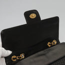 BALLY Quilted Chain Shoulder Bag Leather Black Auth 109809-19