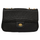 BALLY Quilted Chain Shoulder Bag Leather Black Auth 109809-13