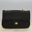 BALLY Quilted Chain Shoulder Bag Leather Black Auth 109809-12