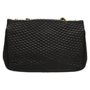 BALLY Quilted Chain Shoulder Bag Leather Black Auth 109809-2