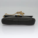BALLY Quilted Chain Shoulder Bag Leather Black Auth 109809-5