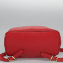 CELINE Backpack Leather Red Gold Auth 109813-6