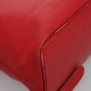 CELINE Backpack Leather Red Gold Auth 109813-10