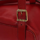 CELINE Backpack Leather Red Gold Auth 109813-19
