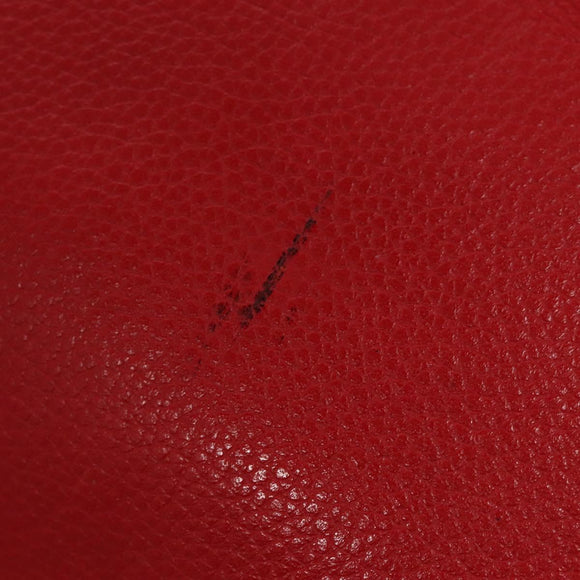 CELINE Backpack Leather Red Gold Auth 109813