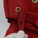 CELINE Backpack Leather Red Gold Auth 109813-23