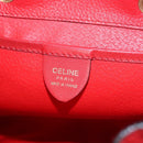 CELINE Backpack Leather Red Gold Auth 109813-24