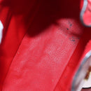 CELINE Backpack Leather Red Gold Auth 109813-11