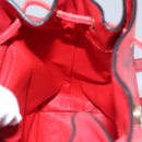 CELINE Backpack Leather Red Gold Auth 109813-26