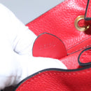 CELINE Backpack Leather Red Gold Auth 109813-12