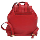 CELINE Backpack Leather Red Gold Auth 109813-3