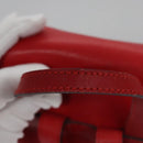 CELINE Backpack Leather Red Gold Auth 109813-8
