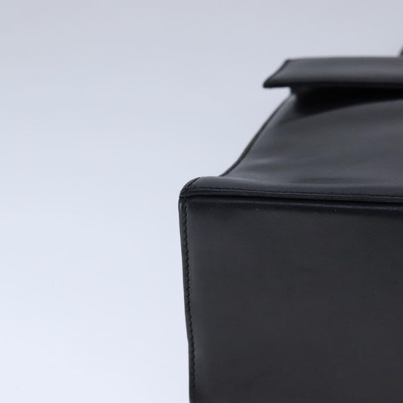 Salvatore Ferragamo Gancini Hand Bag Leather 2way Black Gold Auth 109838