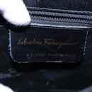 Salvatore Ferragamo Gancini Hand Bag Leather 2way Black Gold Auth 109838-12
