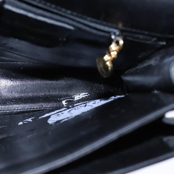 Salvatore Ferragamo Gancini Hand Bag Leather 2way Black Gold Auth 109838