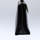 Salvatore Ferragamo Gancini Hand Bag Leather 2way Black Gold Auth 109838-3