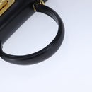 Salvatore Ferragamo Gancini Hand Bag Leather 2way Black Gold Auth 109838-7