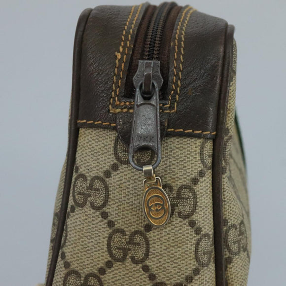 GUCCI GG Supreme Web Sherry Line Clutch Bag PVC Beige 32 014 3553 Auth 109848