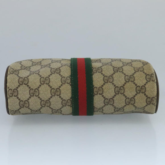 GUCCI GG Supreme Web Sherry Line Clutch Bag PVC Beige 32 014 3553 Auth 109848