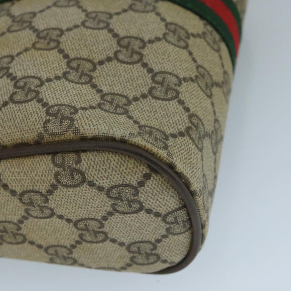 GUCCI GG Supreme Web Sherry Line Clutch Bag PVC Beige 32 014 3553 Auth 109848