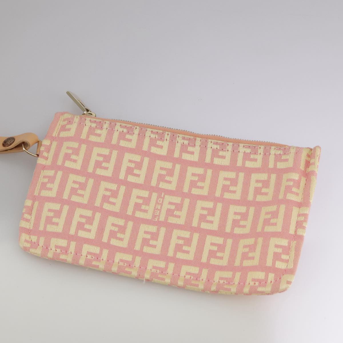 FENDI Zucchino Canvas Hand Bag Pink Auth 109856 Brand Street Tokyo