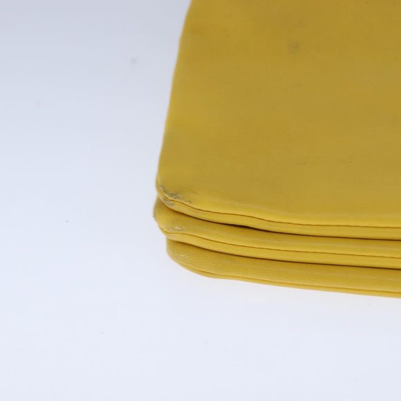 CELINE Trio Shoulder Bag Leather Yellow Gold Auth 109899