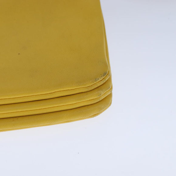 CELINE Trio Shoulder Bag Leather Yellow Gold Auth 109899