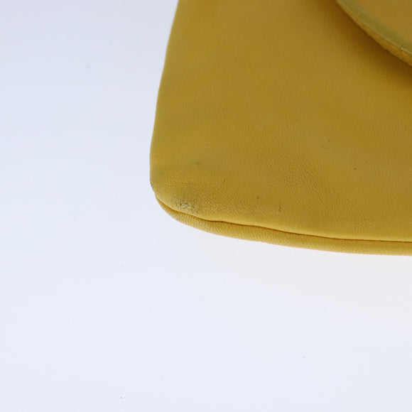 CELINE Trio Shoulder Bag Leather Yellow Gold Auth 109899