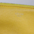 CELINE Trio Shoulder Bag Leather Yellow Gold Auth 109899-17