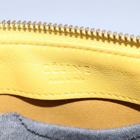 CELINE Trio Shoulder Bag Leather Yellow Gold Auth 109899