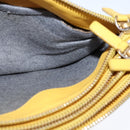 CELINE Trio Shoulder Bag Leather Yellow Gold Auth 109899-19