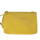 CELINE Trio Shoulder Bag Leather Yellow Gold Auth 109899-13