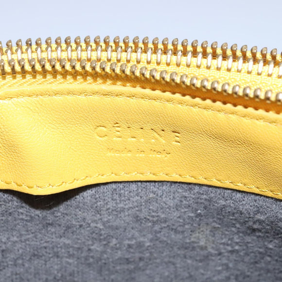 CELINE Trio Shoulder Bag Leather Yellow Gold Auth 109899