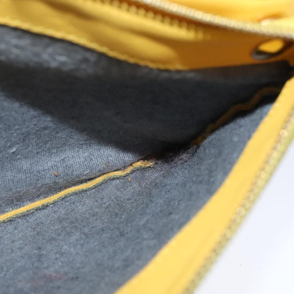 CELINE Trio Shoulder Bag Leather Yellow Gold Auth 109899