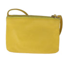 CELINE Trio Shoulder Bag Leather Yellow Gold Auth 109899-2