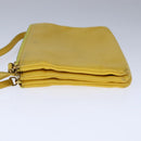 CELINE Trio Shoulder Bag Leather Yellow Gold Auth 109899-3