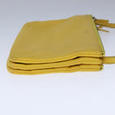 CELINE Trio Shoulder Bag Leather Yellow Gold Auth 109899-4