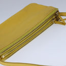CELINE Trio Shoulder Bag Leather Yellow Gold Auth 109899-6