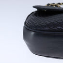 BALLY Chain Shoulder Bag Leather Black Gold Auth 109900-9